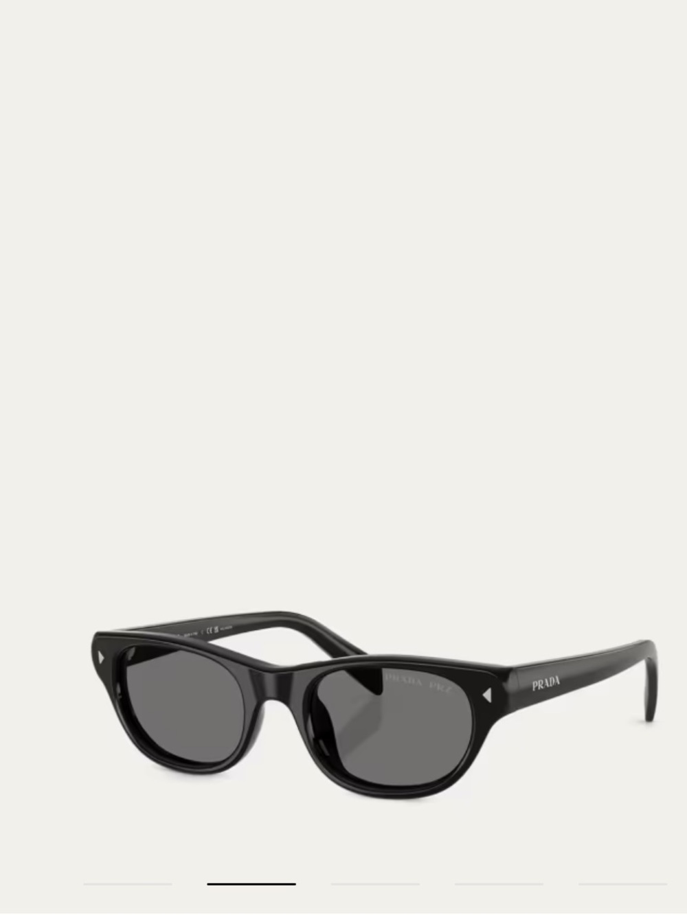 Prada Black Women's Rounded Cat-Eye Sunglasses